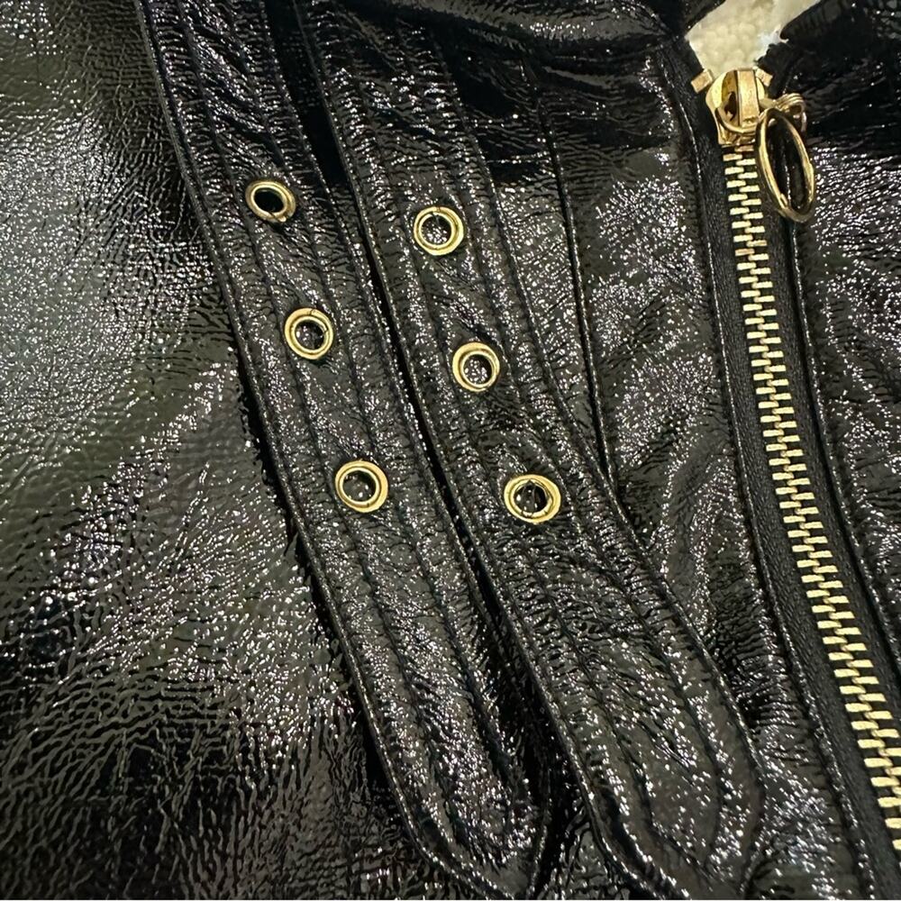 Jonathan Simkhai Vegan Leather Sherpa Aviator Bomber Jacket Women’s XS Black - Picture 10 of 16